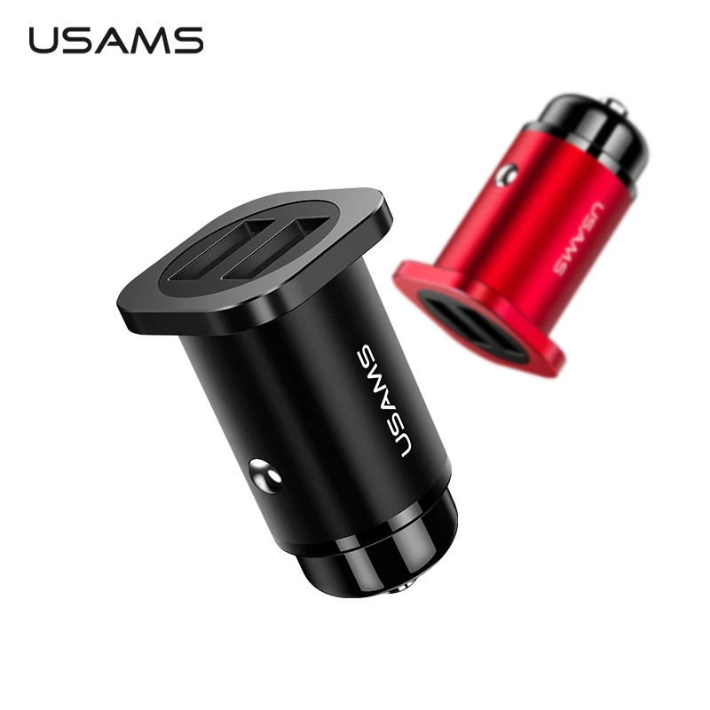 USAMS автомобильное USB зарядное устройство Быстрая зарядка 4.8A мобильный телефон