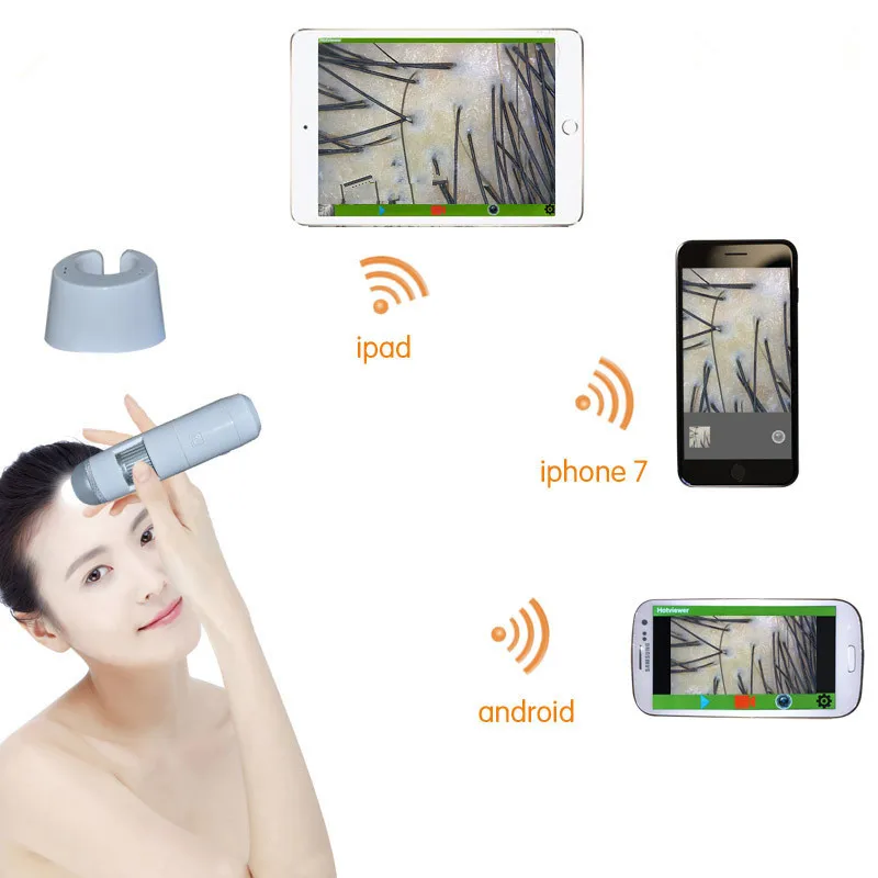 Популярный WIFI анализатор кожи wifi микроскоп для лица сканирующее устройство