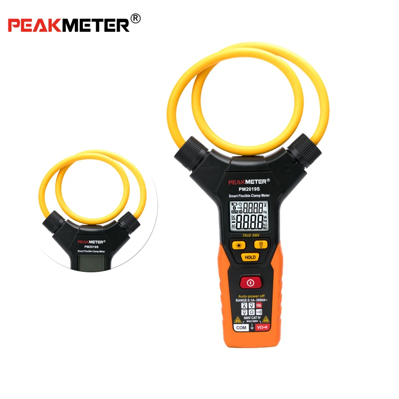 PEAKMETER PM2019S True RMS Smart AC 3000A цифровой гибкий клещи мультиметр ручное Напряжение Ток