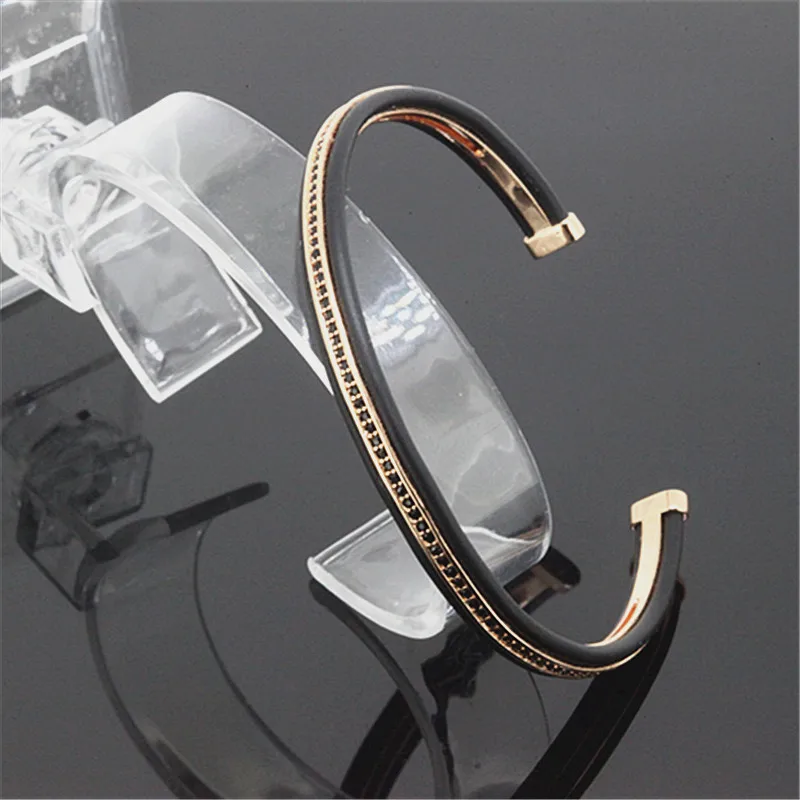 

Брендовые мужские браслеты Anil Arjanda с черным фианитом и шармом, открытый Браслет-манжета, браслеты для мужчин и женщин, ювелирные изделия