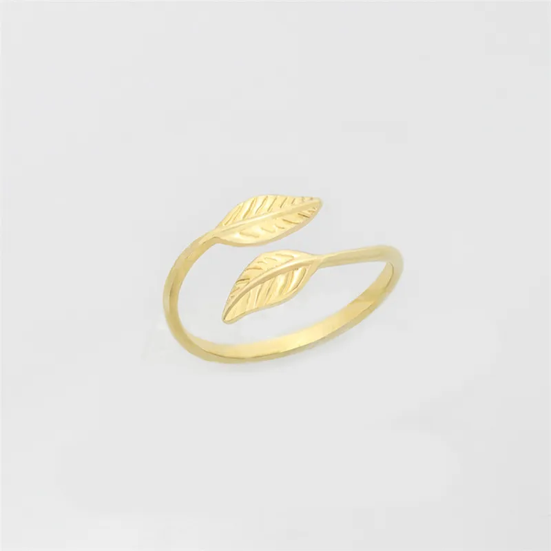 

10PCS Nature Jewelry Gold Colour Layering Double Leaf Rings for Women Wedding Bague Femme Knuckle Body Jewelry Anillos Mujer