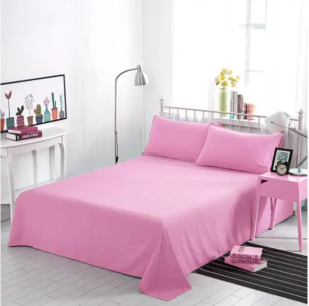 2.0 м Чистый цвет школьном общежитии 3 шт. без каблука Простыни комплект 100% хлопок