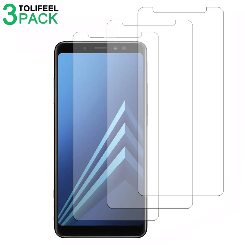 3 шт закаленное стекло для samsung Galaxy A8 2018 протектор экрана 2.5D 9 H Защитная пленка Plus