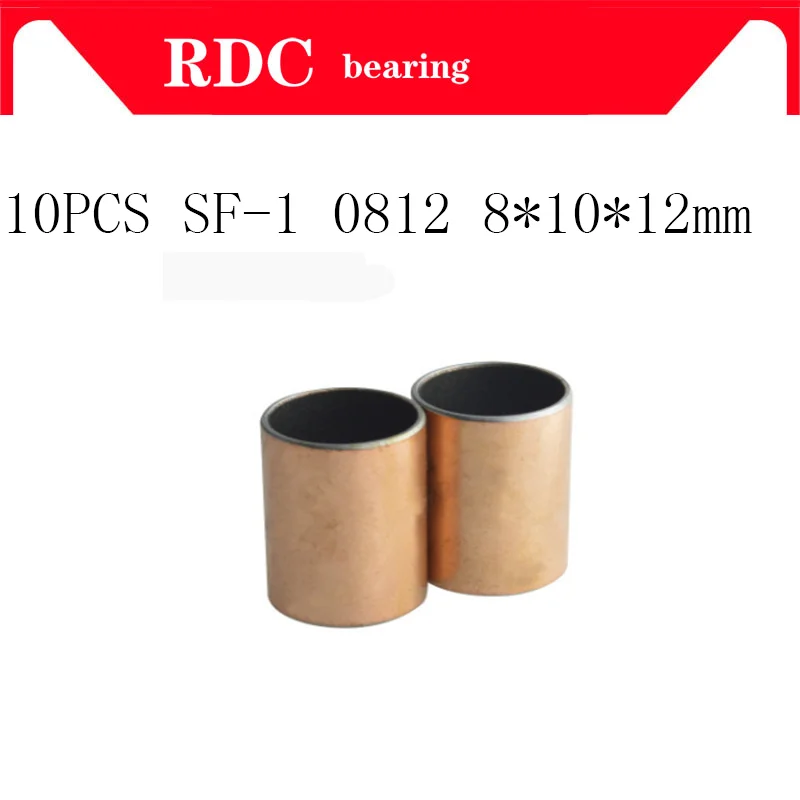 

Free shipping 10pcs SF-1 0812 8x10x12 mm High quality Self Lubricating Composite Bearing Bushing Sleeve SF1