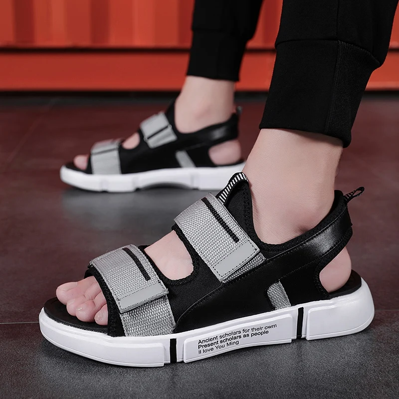 Bonjean в стиле Гладиатор Мужские сандалии Летняя Новинка Модная мужская