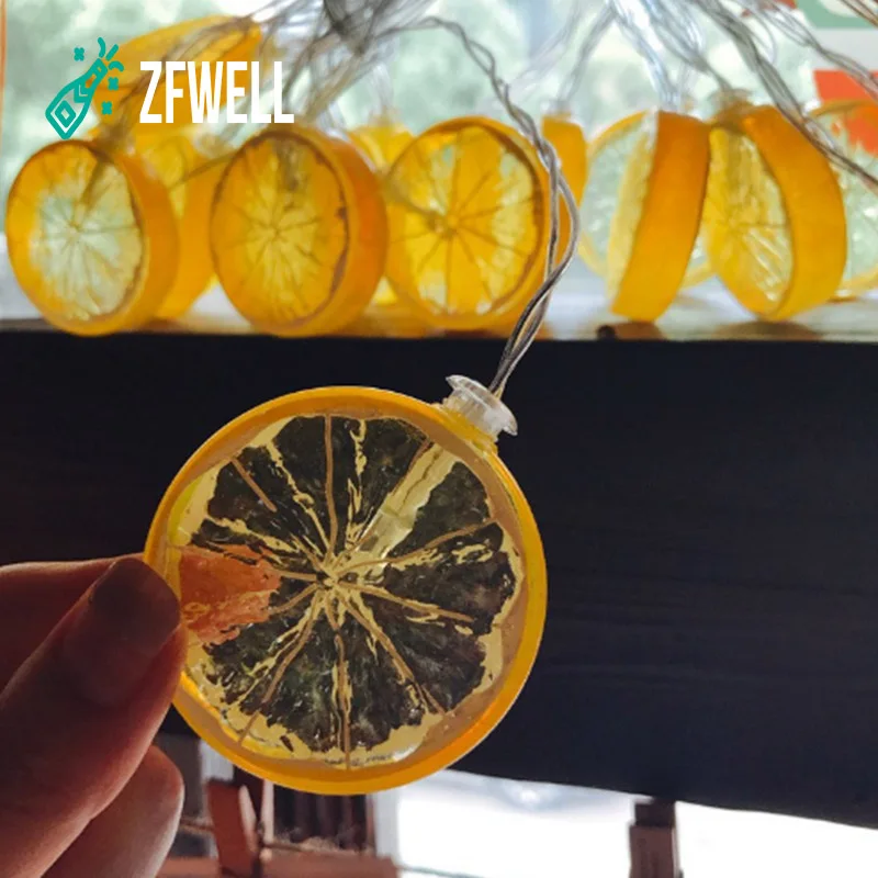 1 светодиодный т. светодиодная гирлянда ZFWELL в виде лимонного ломтика день