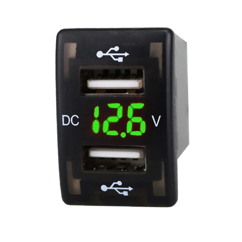 Автомобильный двойной USB порт зарядное устройство адаптер светодиодный ночной дисплей зарядное устройство розетка для samsung Galaxy S10e светодиодный вольтметр адаптер питания
