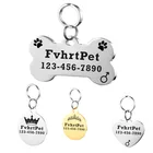 Идентификационная бирка для питомца, котенка, бесплатно Выгравированная бирка для щенка, индивидуальная бирка для кошек, именная бирка для домашних животных, телефонная бирка, аксессуары из нержавеющей стали