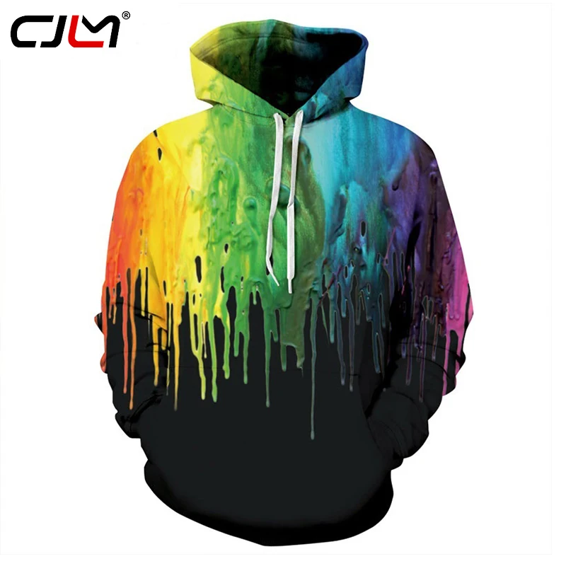 Новое поступление мужские толстовки CJLM с 3D радужным масляным принтом модная