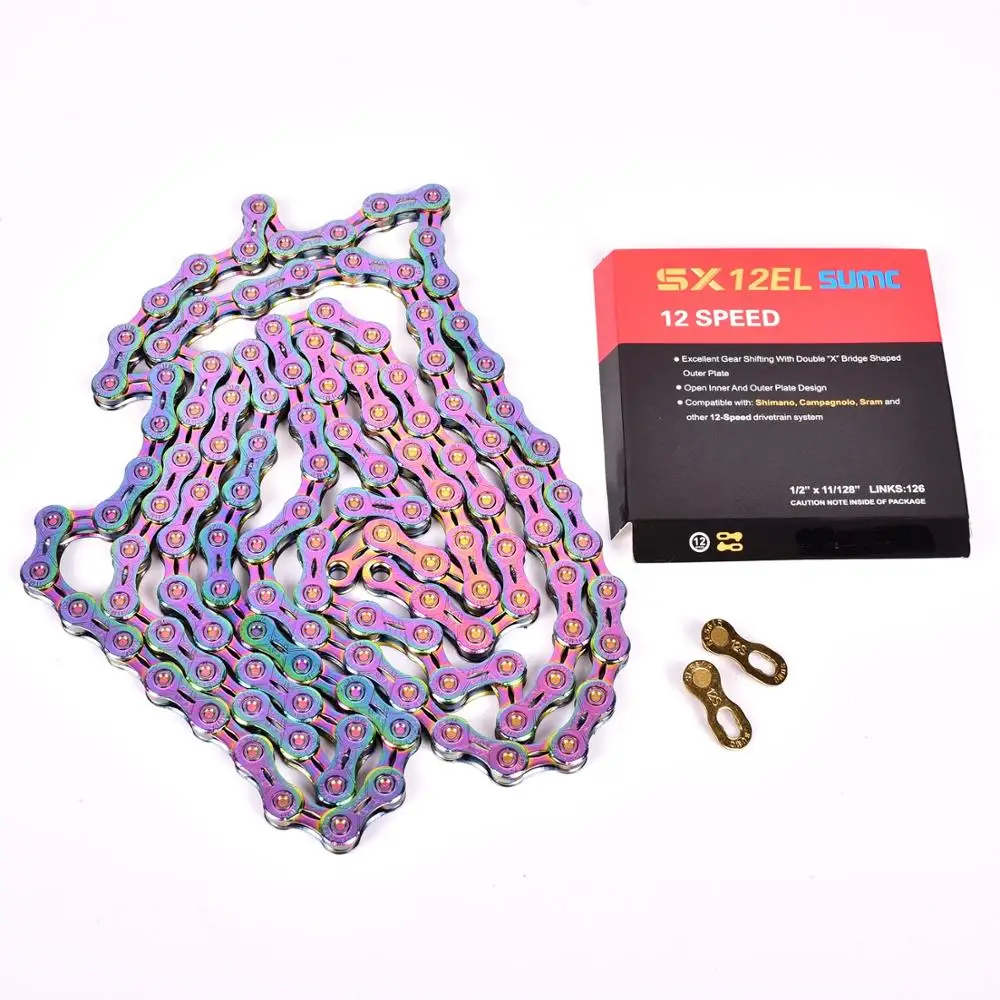 SUMC 9 10 11 12 speed Bicycle Rainbow Chain Colorful MTB Mountain Road Bike Shifting Chain With Missinglink For Shimano Sram