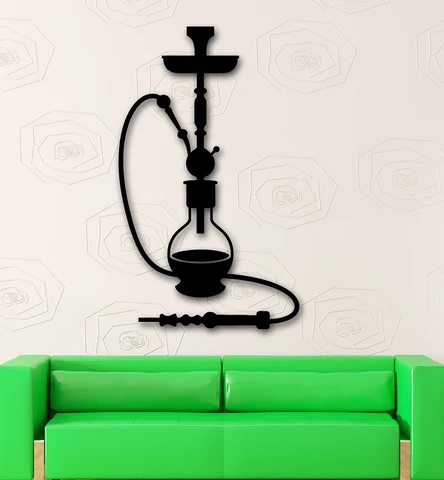Кальян, Арабская культура, расслабляющий дым, наклейка на стену, домашний декор, гостиная, для курения, съемные художественные наклейки, D447