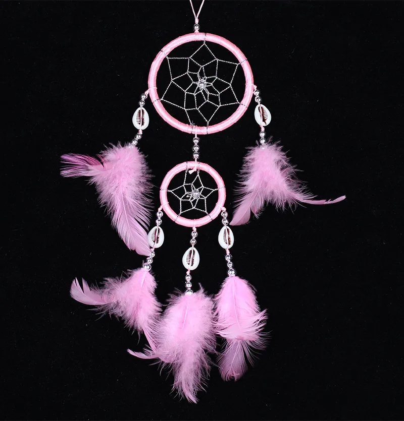 India Style Handmade Dream Catcher Circular Net With feather Hanging Decoration Decor Ornament Gift | Wind Chimes &amp Decorations