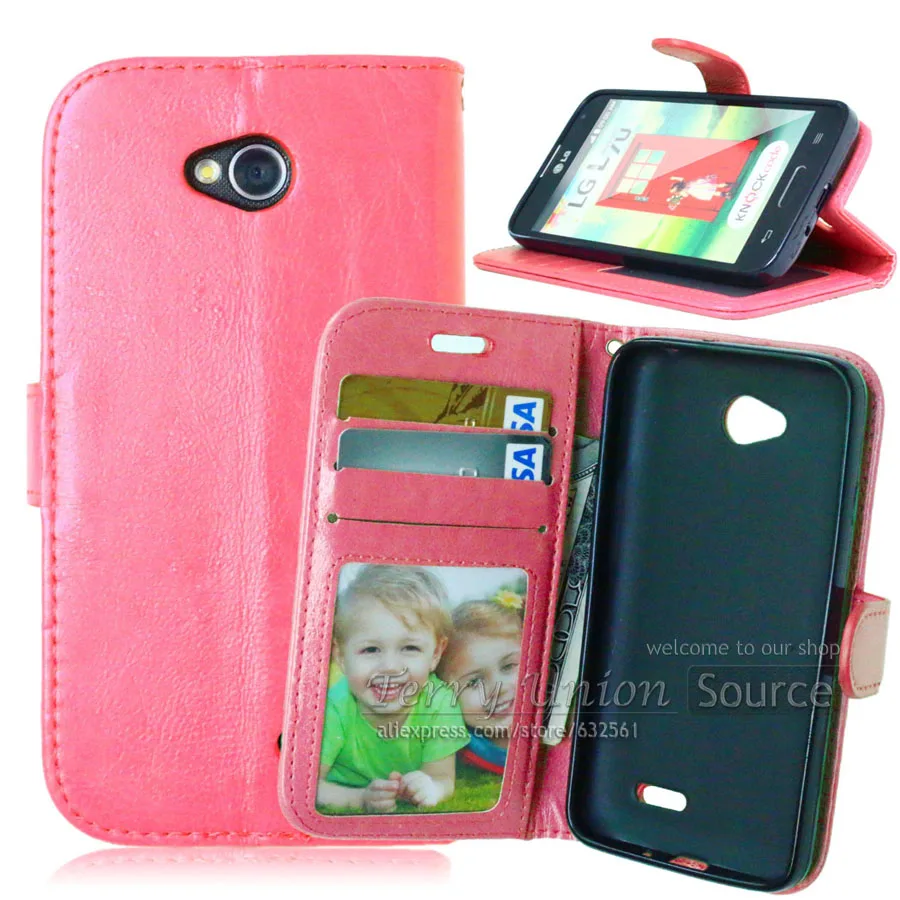 PU Leather Case For LG Optimus L70 L65 D325 MS323 D329 D320N D285 D280 L 70 65 With Card Stand Flip Cover | Мобильные телефоны и