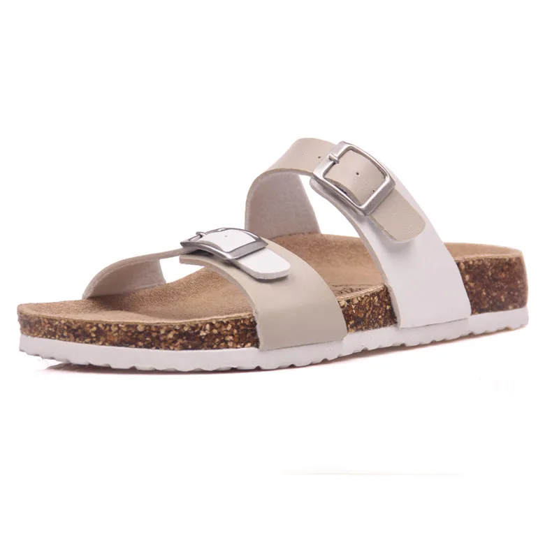 white beige COSMAGIC/Новинка года; Летние пробковые шлепанцы; женские повседневные разноцветные полиуретановые шлепанцы; пляжные шлепанцы для отдыха - Цвет: white beige