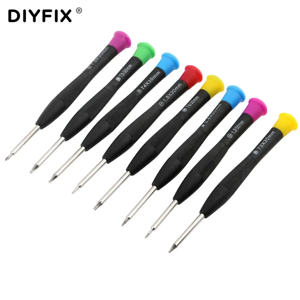 Набор отверток DIYFIX 8 в 1 0 Pentalobe 2 Phillips 5 Cross плоский T3 T4 T5 T6 для фотографий