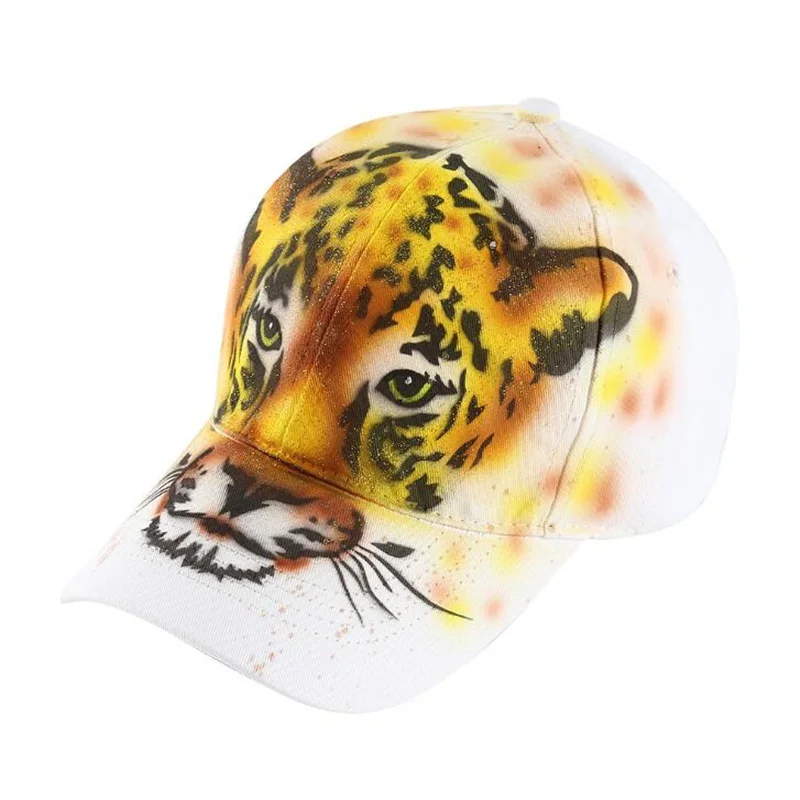 Бейсболка унисекс с ручной росписью модная Регулируемая Кепка животным принтом