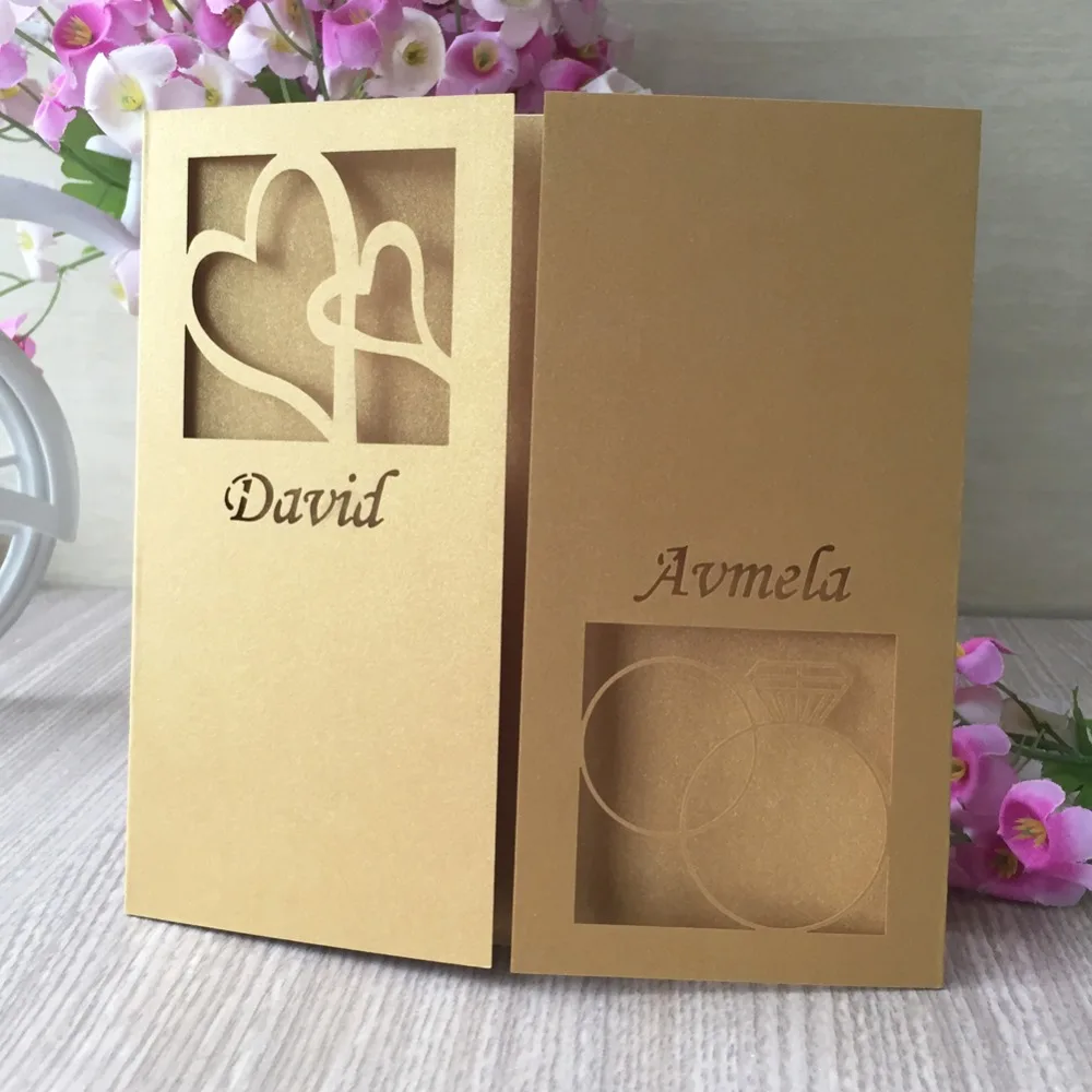 35 шт лазерная резка сердце шаблон Свадебные поздравительные открытки для