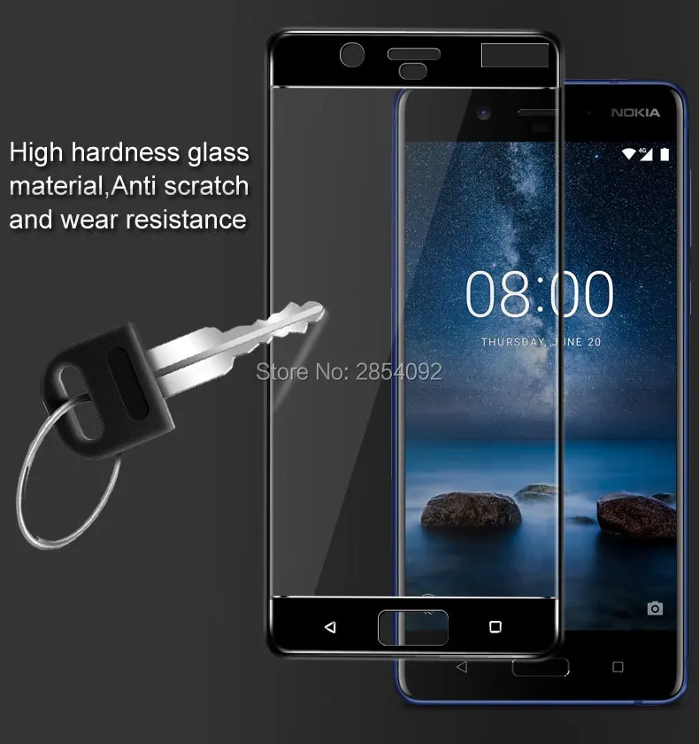 Для Nokia 8 закаленное стекло 9H 3D полное покрытие передний экран Защитная пленка для