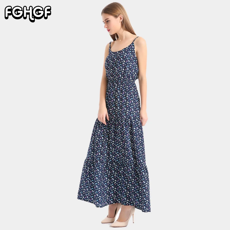 FGHGF Сексуальная Спагетти ремень богемное платье Для женщин летние линия рукавов