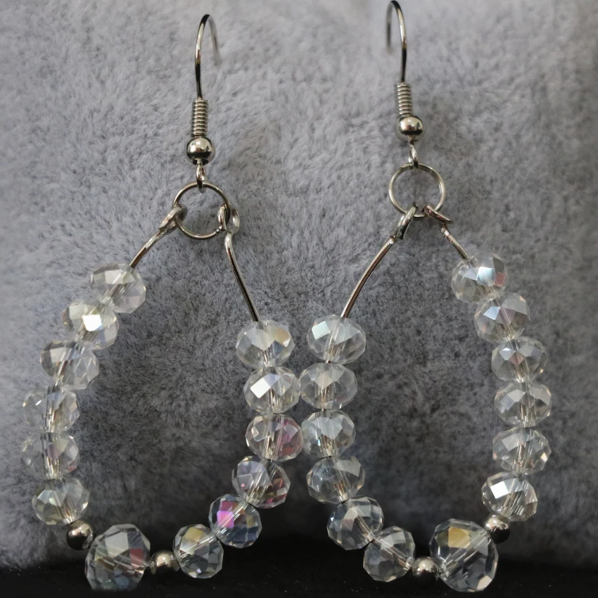 Элегантный белый корпус имитация-жемчужина Круглые Бусины Стеклянные Кристалл