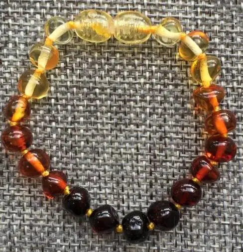 rainbow amber Yoowei, новинка, браслет для малышей из янтаря, подарок, 13 цветов, высокое качество, натуральный, зеленый, янтарный, ювелирное изделие,, для взрослых, ножные браслеты 12-22 см - Цвет камня: rainbow amber