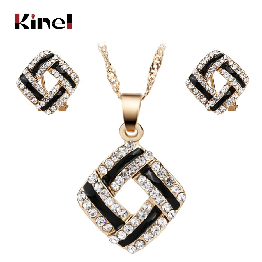 Роскошные индийские ювелирные изделия наборы из 2 предметов золото черный цвет