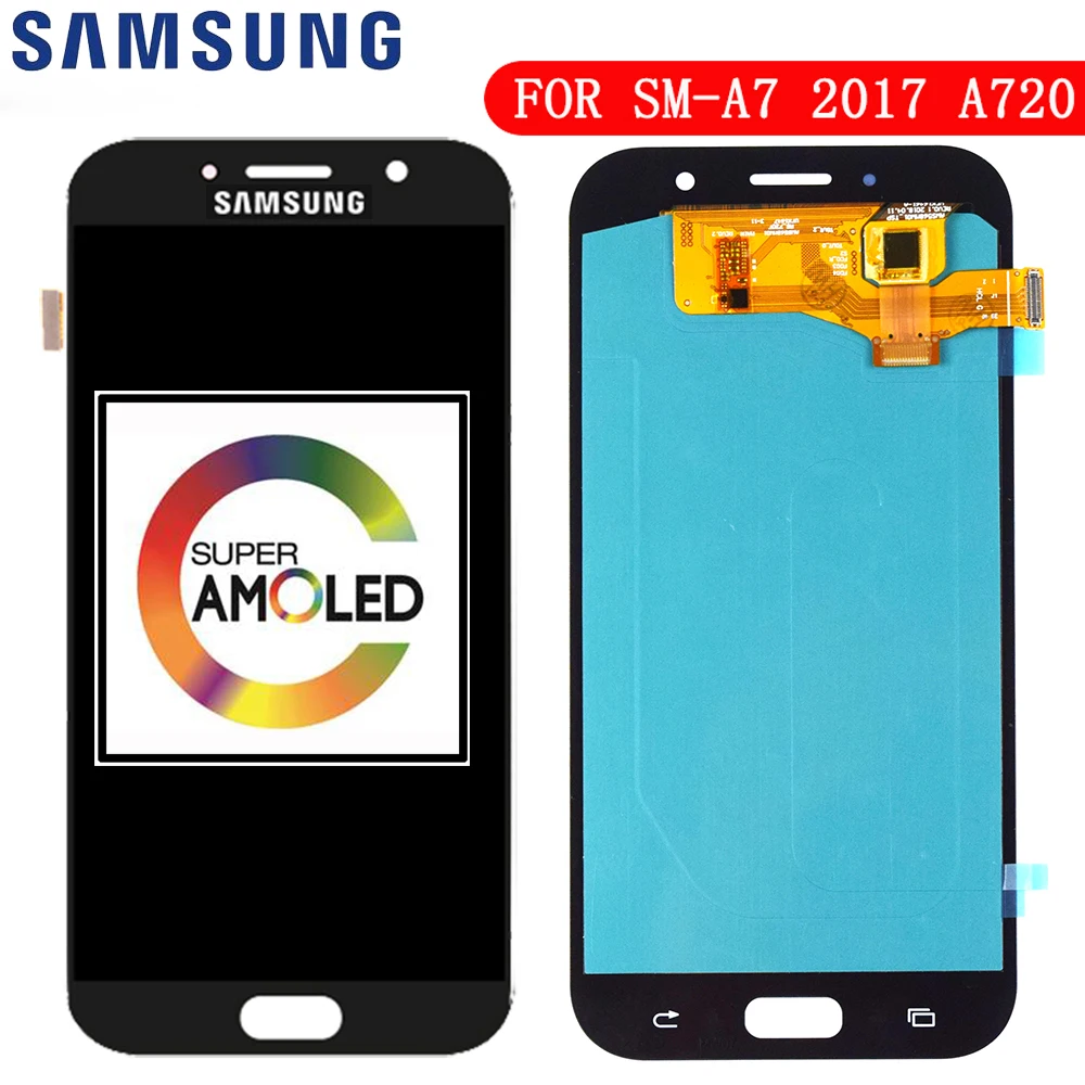 Сенсорный ЖК дисплей Super AMOLED для Samsung Galaxy A7 4 цвета|Экраны мобильных телефонов| |