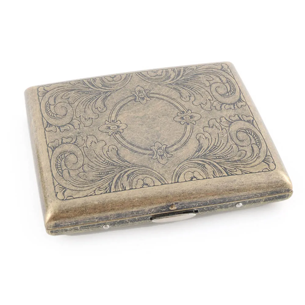 Бронзовый металлический футляр для сигарет гаджеты мужчин чехол с узором 20 шт.