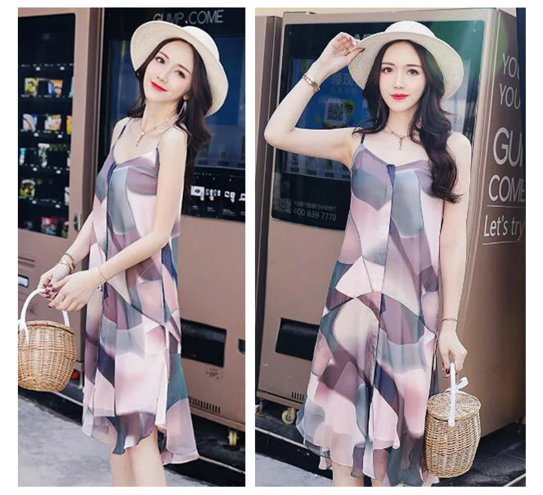 Шифоновая ткань с принтом сказочная маленькая свежая тонкая юбка одежда летняя