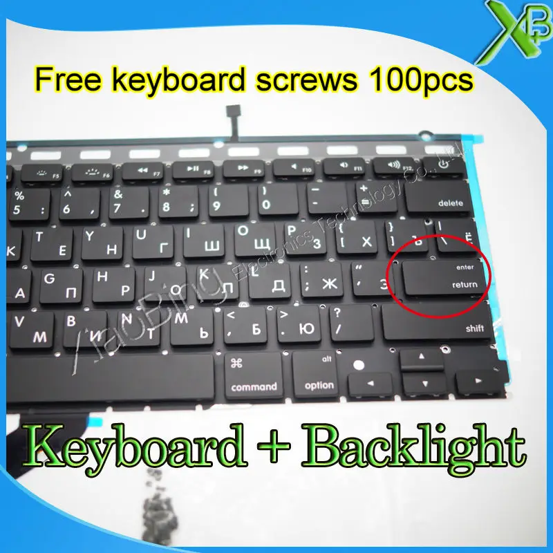 Совершенно новая клавиатура с русской раскладкой для MacBook Pro Retina 13 3 дюйма A1425 +
