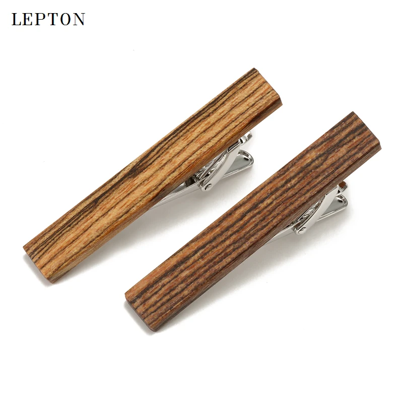 Low-key Luxury Wood Tie clips For Mens High quality Man Tie Bar of Bocote Business Wedding Party Necktie wooden Tie Bar Clip