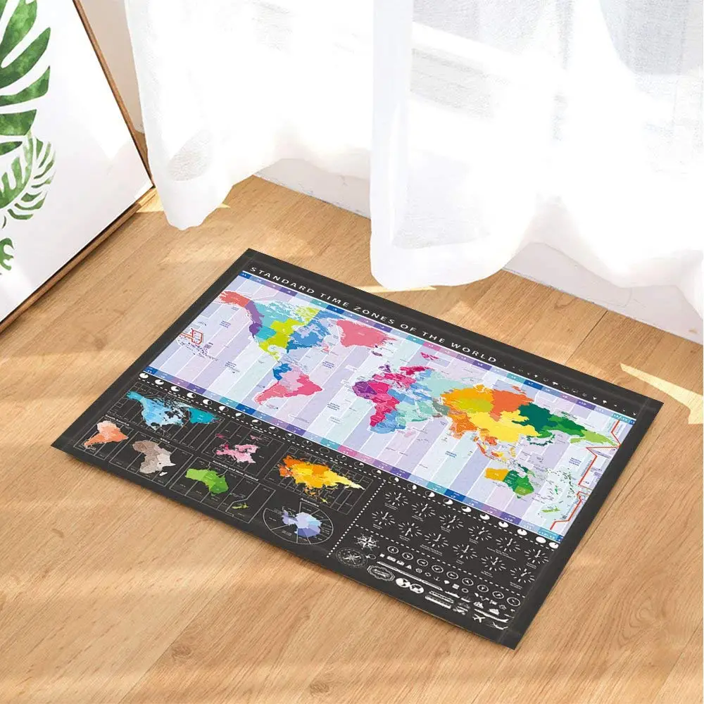 Обучающие Детские коврики для ванной комнаты красочная карта мира с названием