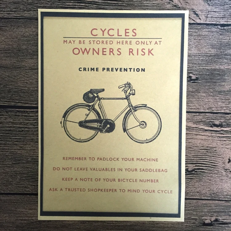 Бесплатная доставка ретро крафт бумаги Бумага циклов риск винтажный настенный