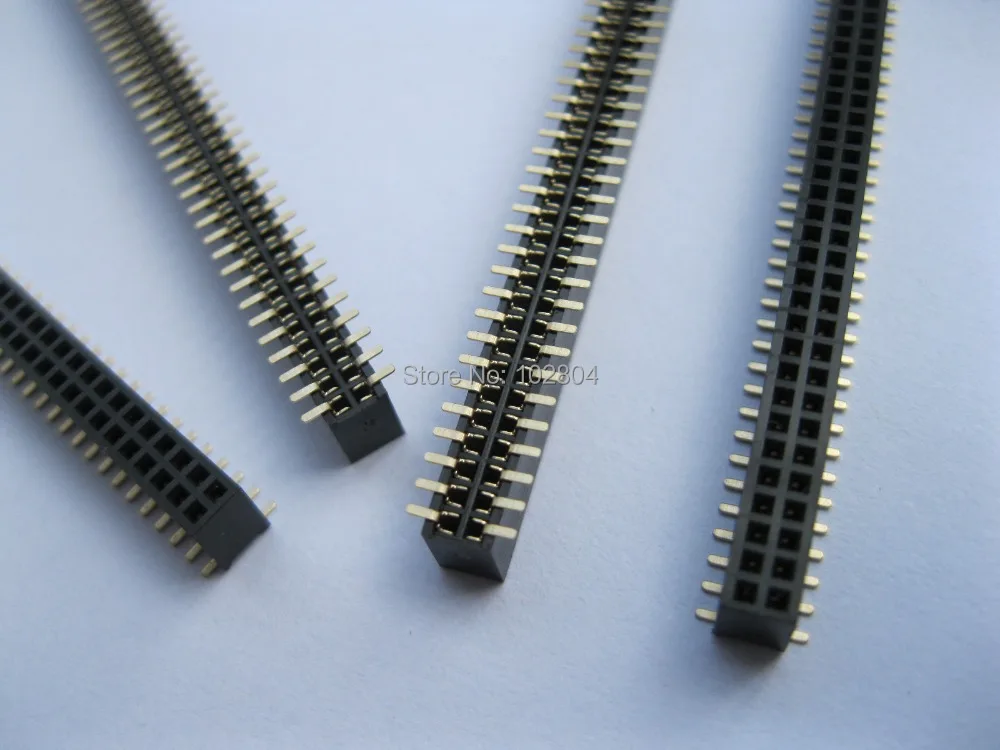 100 шт. позолоченные штырьковые разъемы SMD SMT 1 27 мм 2x40 80 контактов двухрядные полосы