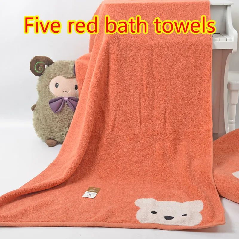 Красный Wholesale cotton bath towel 5 price using no twist yarn technology to make soft comfortable water absorption good affordable - Цвет: Красный
