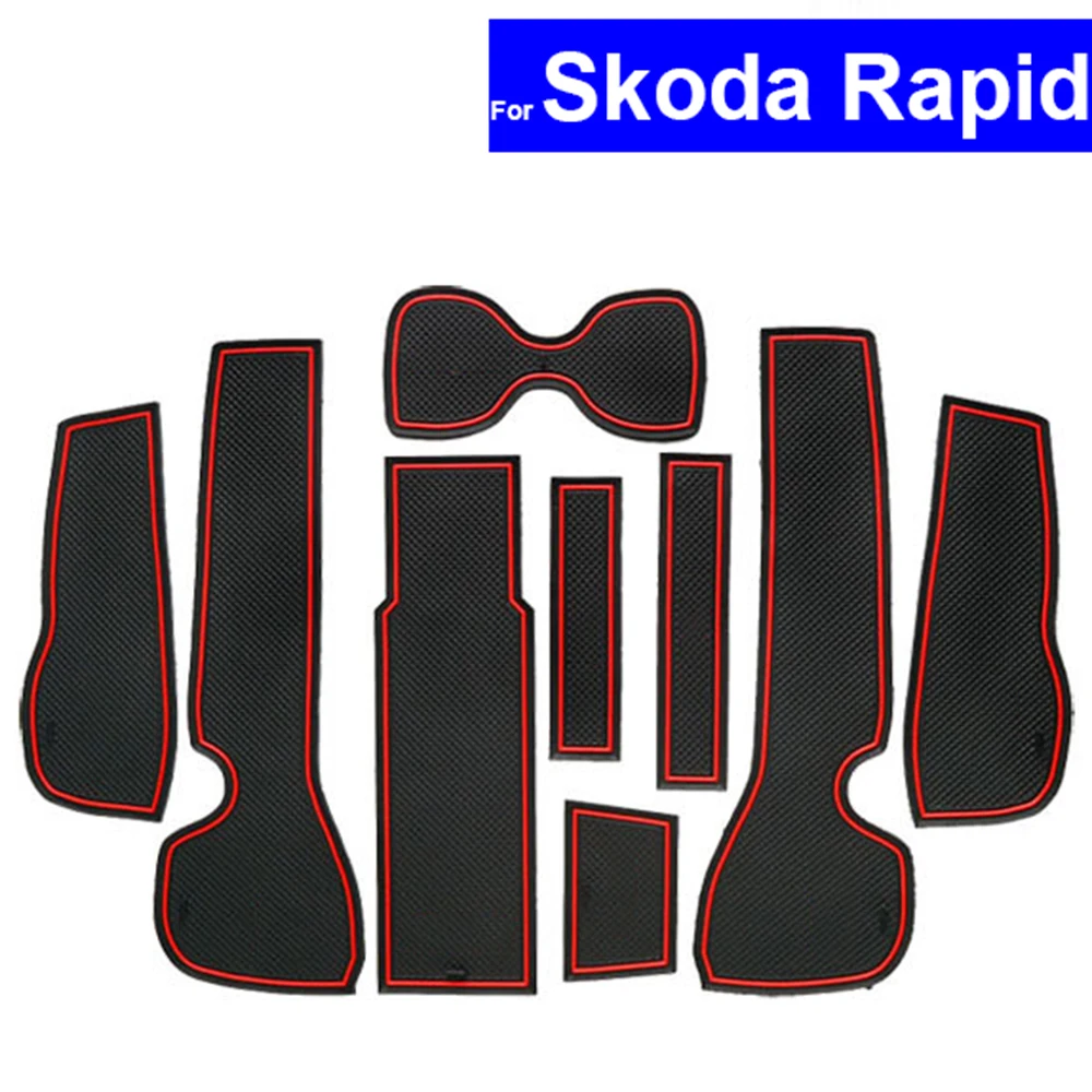Противоскользящие коврики для дверей ковров держатель чашки Skoda Rapid 1 4 6 2013 2014 2015