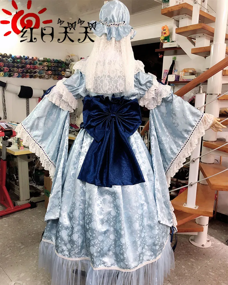 Высококачественный костюм для косплея из аниме проект Touhou Saigyouji Yuyuko платье