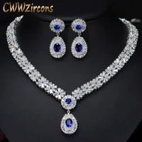 6 colors high quality african cz beads big red green blue cubic zirconia luxury women jewelry sets for evening party t099