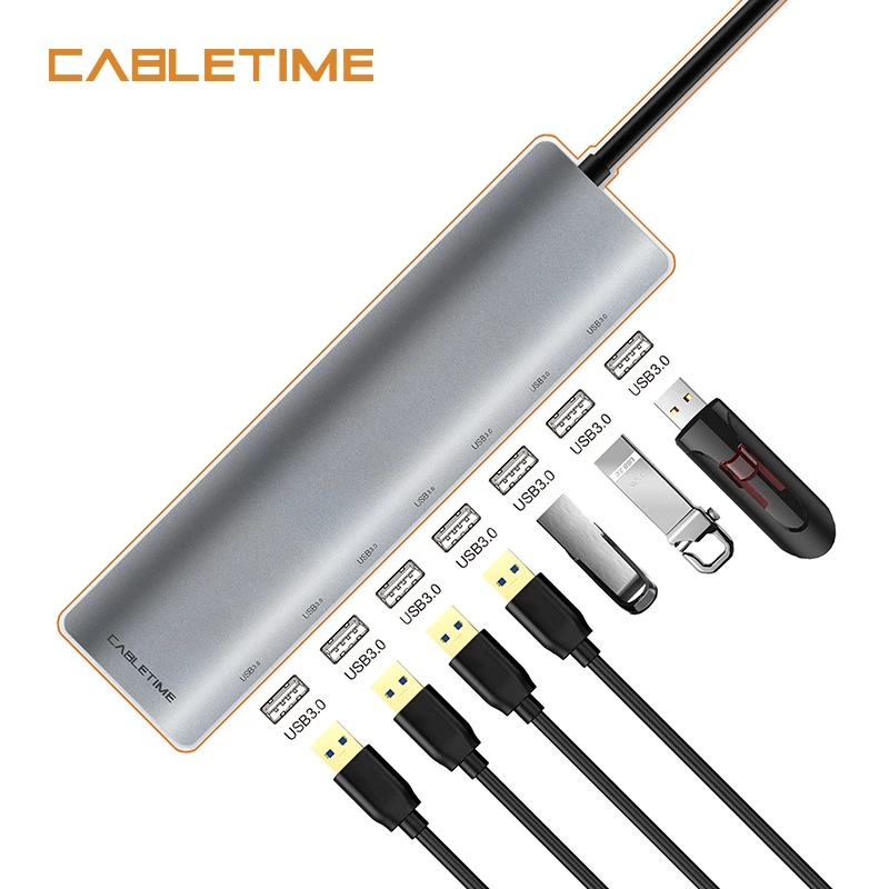 Кабель USB C концентратор 3 1 type до 7 в 0 высокая скорость с мощностью usb для Macbook