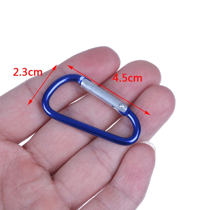 5 шт./лот алюминиевый карабин d-образное кольцо брелок зажим для ключей открытая