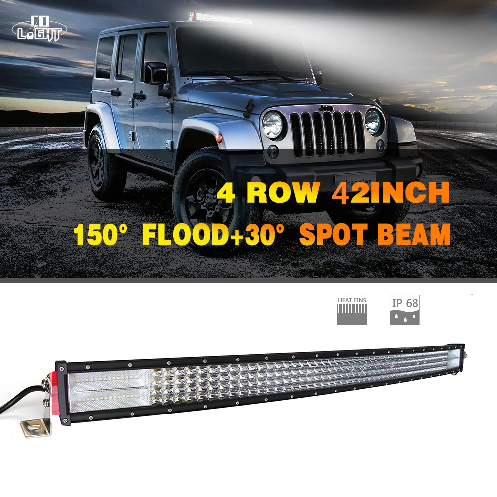CO LIGHT 42 ''Led Bar 744W Led Chip 8D 74400Lm 12V Light Автомобильная лампочка для 4X4 внедорожника Lada
