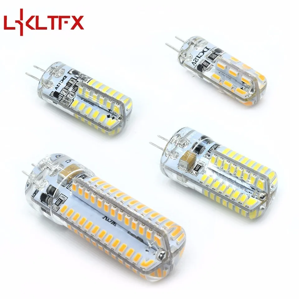 Светодиодная лампа LKLTFX G4 “Кукуруза” 220 В 24 светодиода SMD 2835 3014 G9 12 постоянного