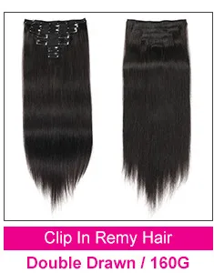 Alishow человеческие волосы для наращивания 100 г клип в remy волосы прямые сложенные пополам волосы настоящие человеческие волосы светло-коричневый 7 шт