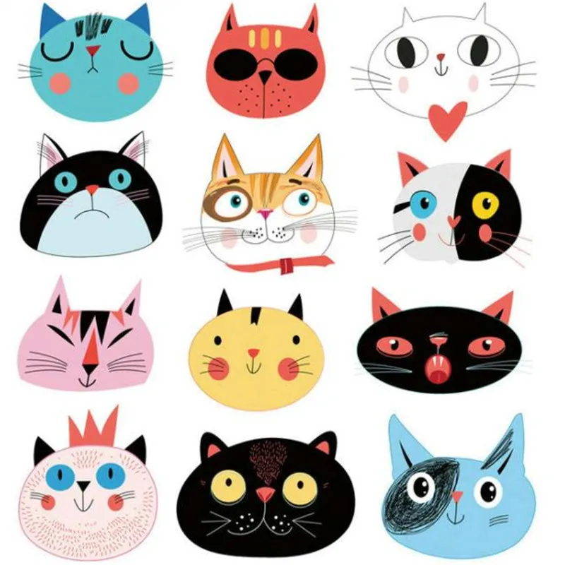 Cat head puzzle deal with it pvc patch iron on transfers for clothing heat transfer patches clothes t shirt baby 3d stickers | Дом и сад