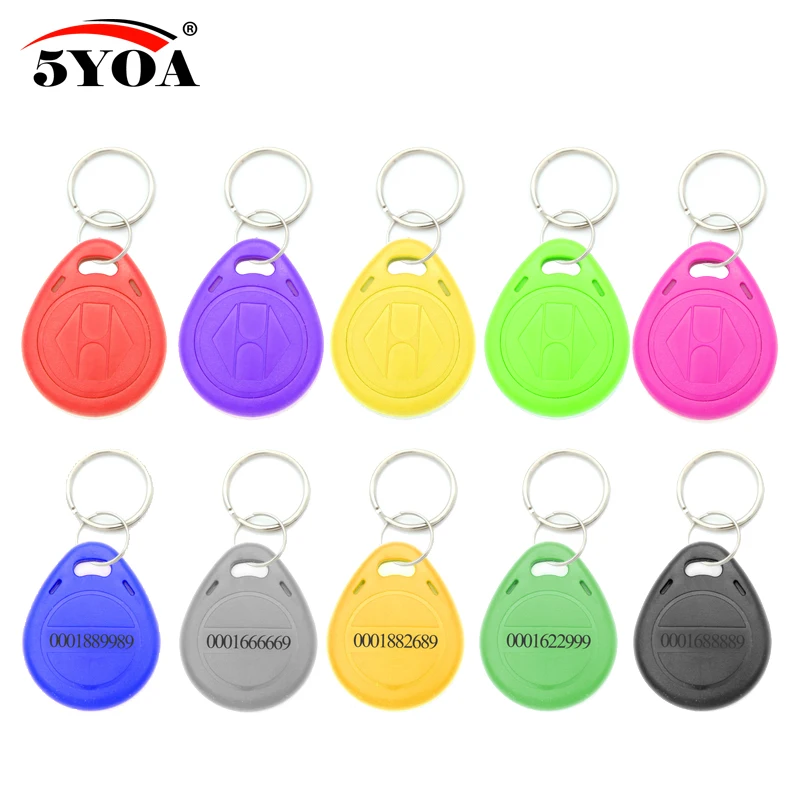 

100pcs EM4100 TK4100 Read Only 125khz ID Keyfob RFID Tag Tags Access Control Card Porta Sticker Key Fob Token Proximity Chip