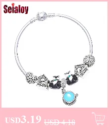 SEIALOY модный серебряный цвет мультфильм Микки Минни Любовь бусины бренд браслеты для женщин бисером Шарм для браслета, украшения в подарок