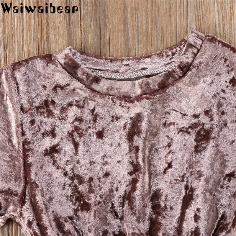 Waiwaibear/летние платья для маленьких девочек Платья с круглым вырезом Модные