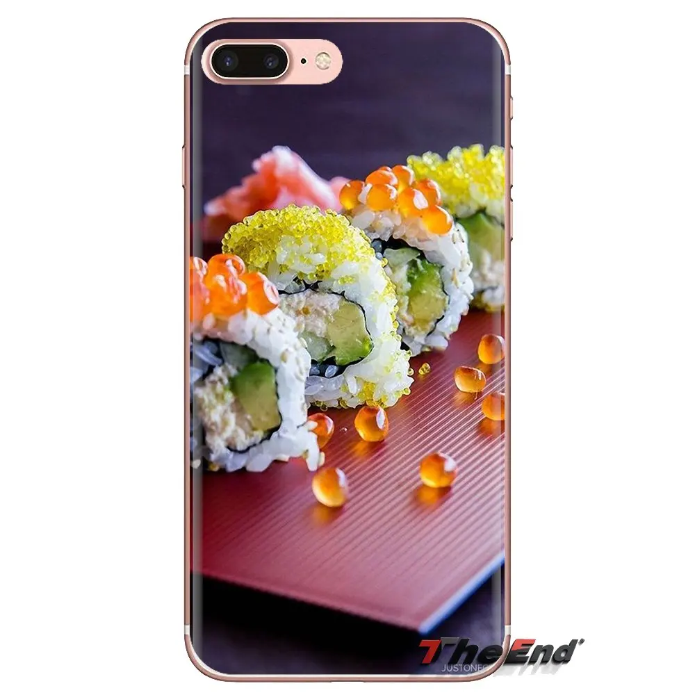 Sushi Salmon Crab Vegetables Transparent TPU Cover Bag For Samsung Galaxy S3 S4 S5 Mini S6 S7 Edge S8 S9 S10 Plus Note 3 4 5 8 9 |