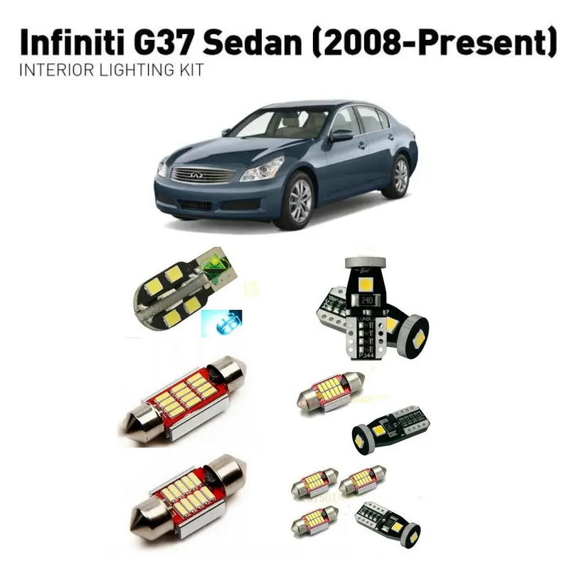 Светодиодные внутренние фары для Infiniti g37 Седан 2008 + 12 шт. светодиодные автомобилей
