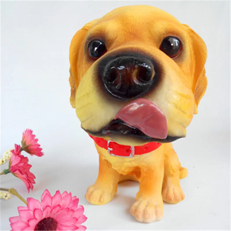 6 ''милый щенок Статуя Имитация большой головы Ротвейлер граница колли волк